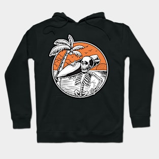 Skeleton Surfer at Sunset Hoodie